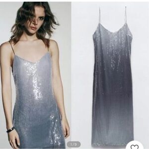 Zara Silver Sequin Dress